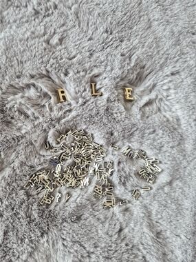 3 Gold Letter (0.5")  & Small Silver Alphabet Charms - Mixed Alphabet Set